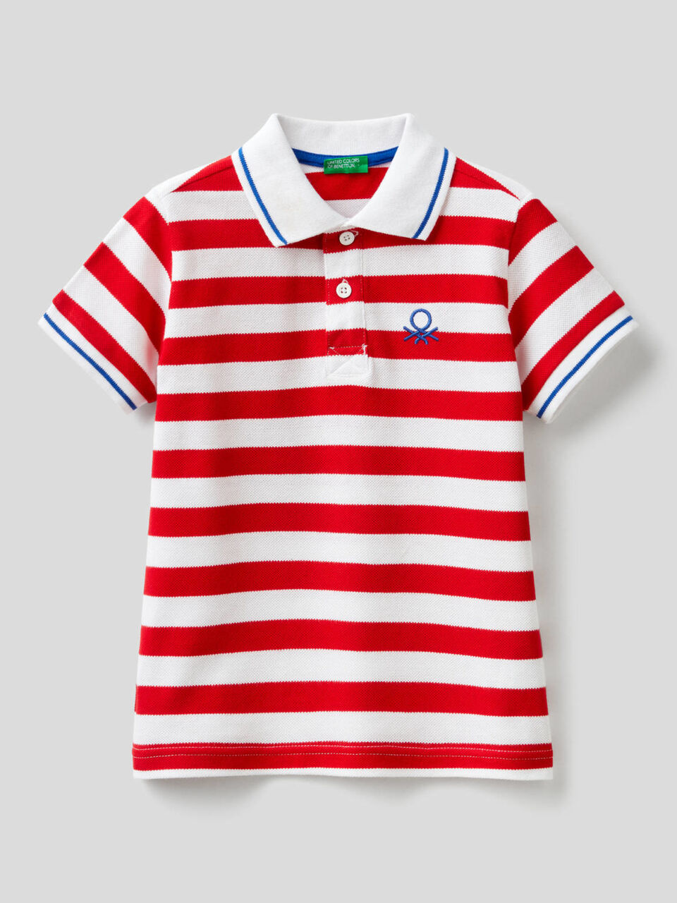 Polo a righe in 100% cotone image number 1