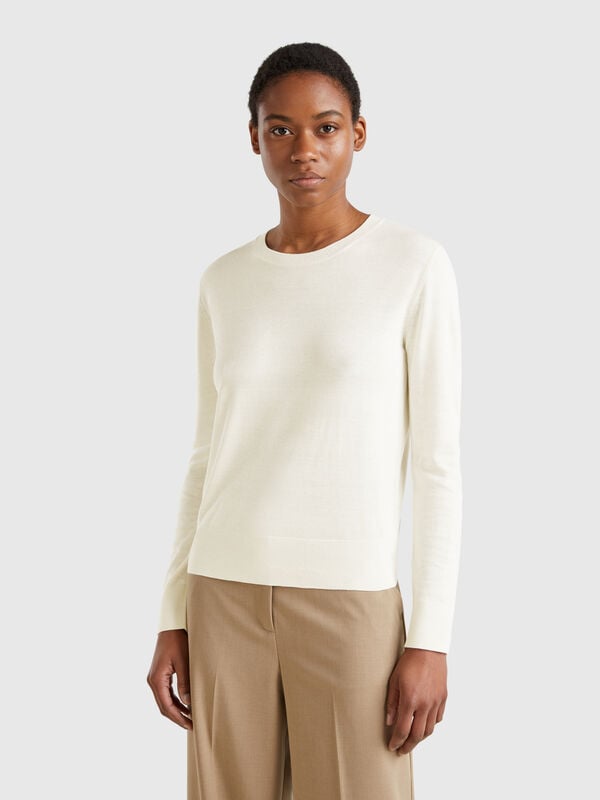 Maglia manica lunga in misto seta Donna