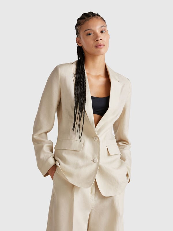 Blazer in misto lino Donna