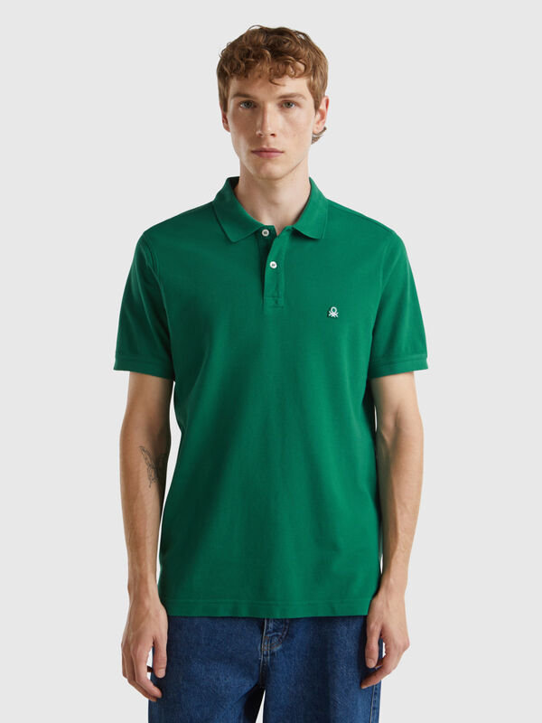 Polo verde scuro regular fit Uomo