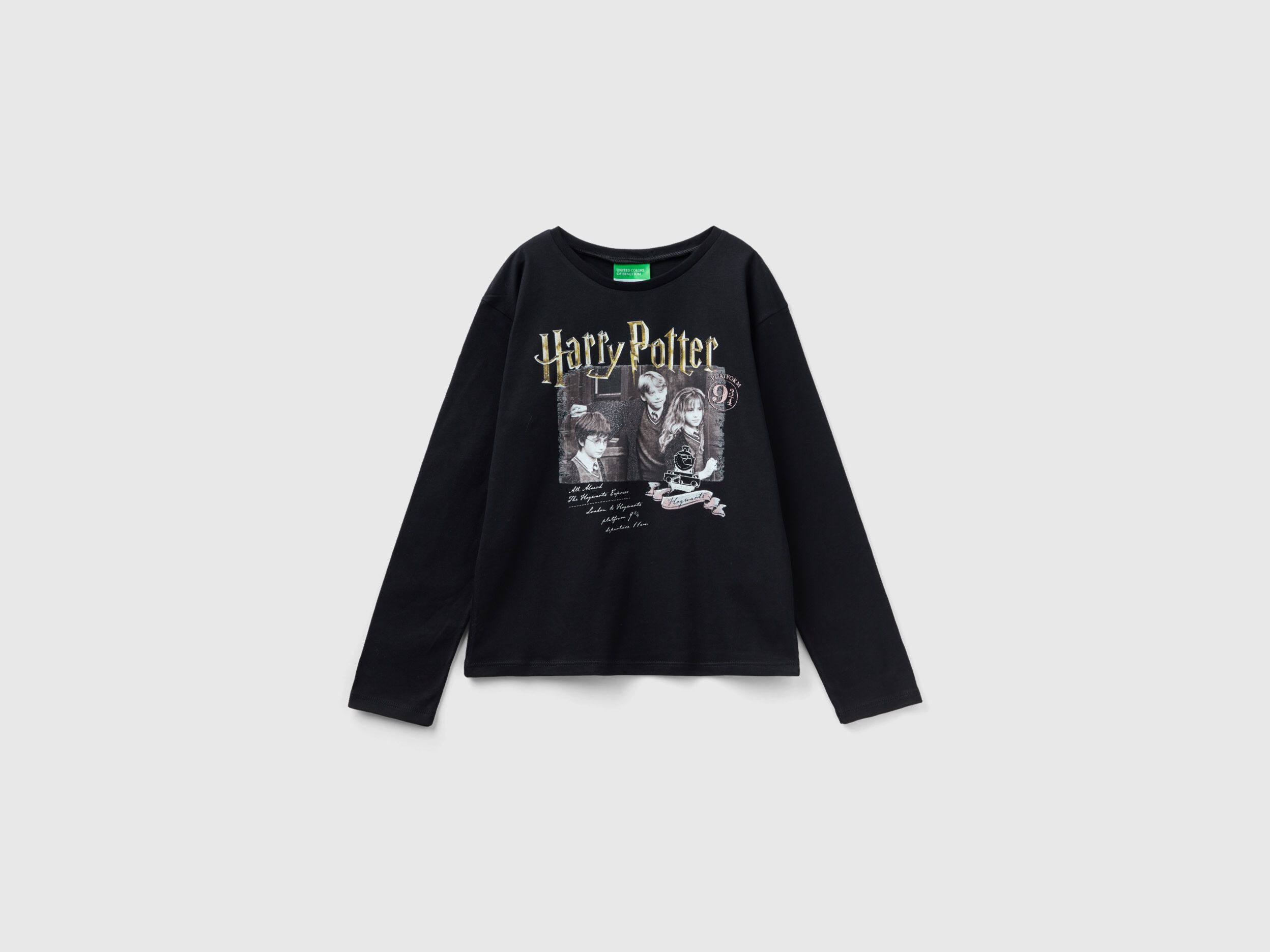 T shirt Harry Potter manica lunga Nero Bambina Benetton