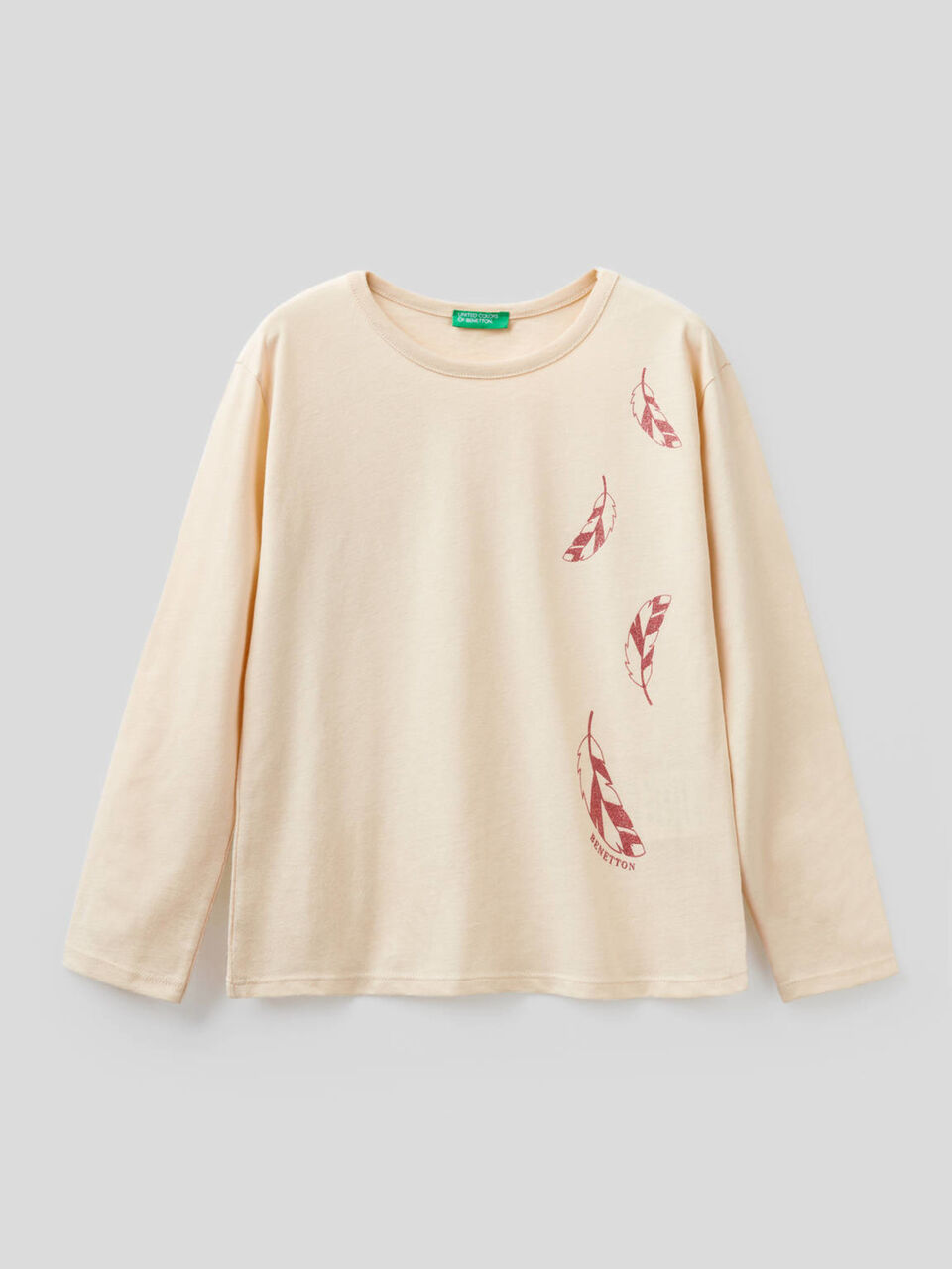 T-shirt manica lunga con stampa glitter image number 1