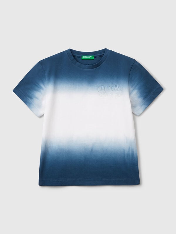 T-shirt dip-dye con ricamo Bambino