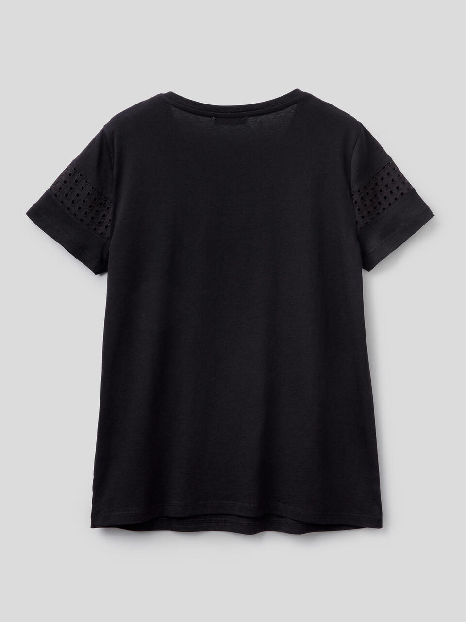 T-shirt con inserto in sangallo image number 2