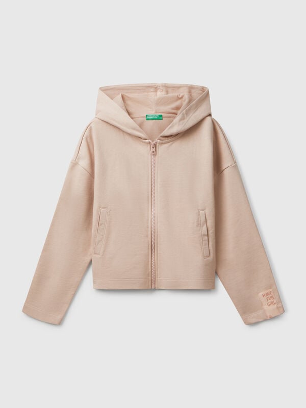 Felpa con zip e cappuccio Bambina