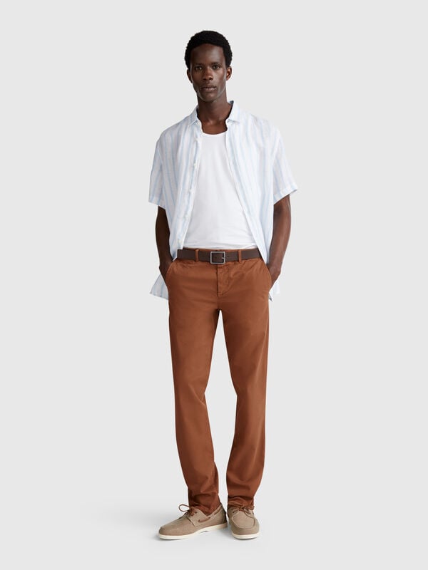 Chino slim fit marroni Uomo