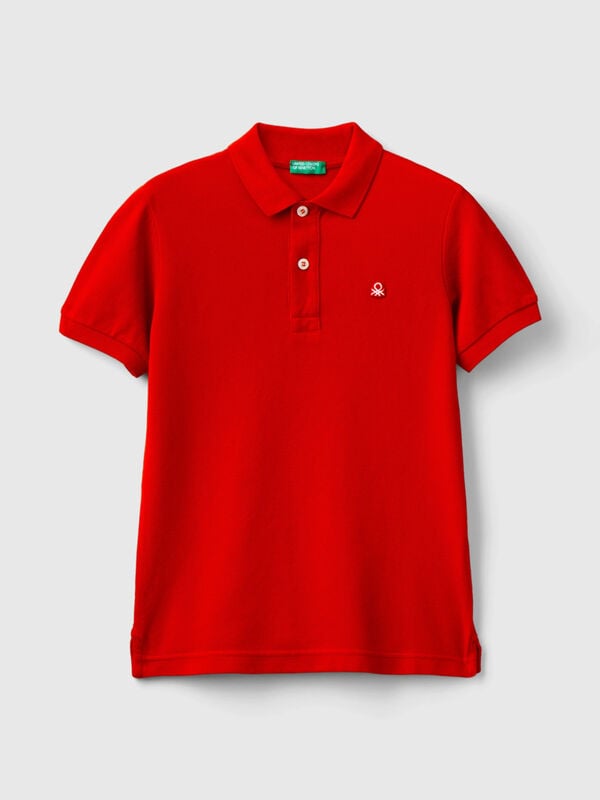 Polo slim fit 100% cotone bio Bambino