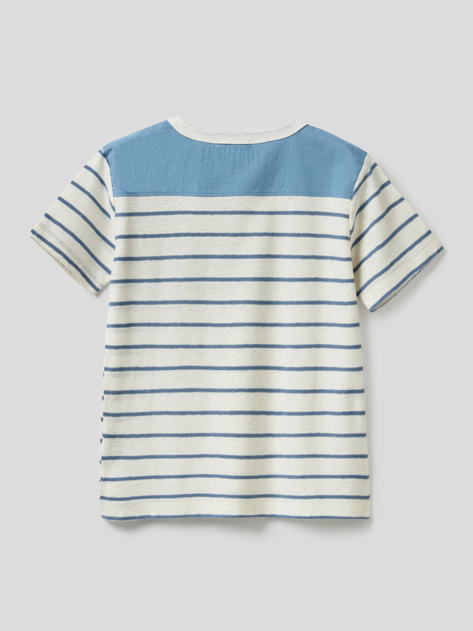 T-shirt a righe in cotone misto lino image number 2