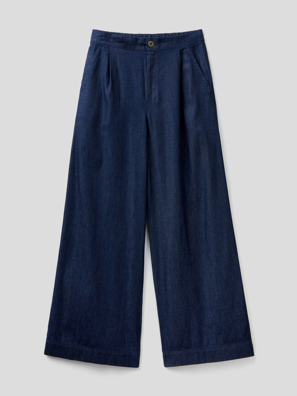 Pantaloni wide fit in chambray image number 1