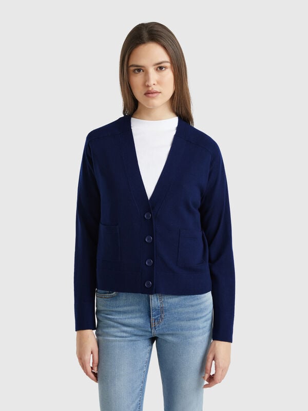 Cardigan in pura lana Merino Donna