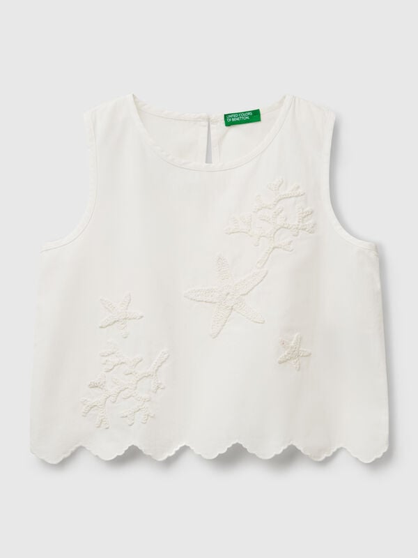 Top con patch crochet Bambina
