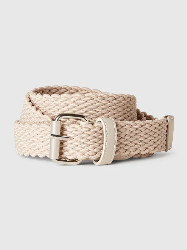 Cintura in nastro stretch beige Uomo