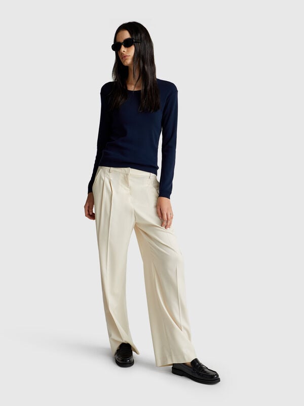 Maglia girocollo in puro cotone Donna