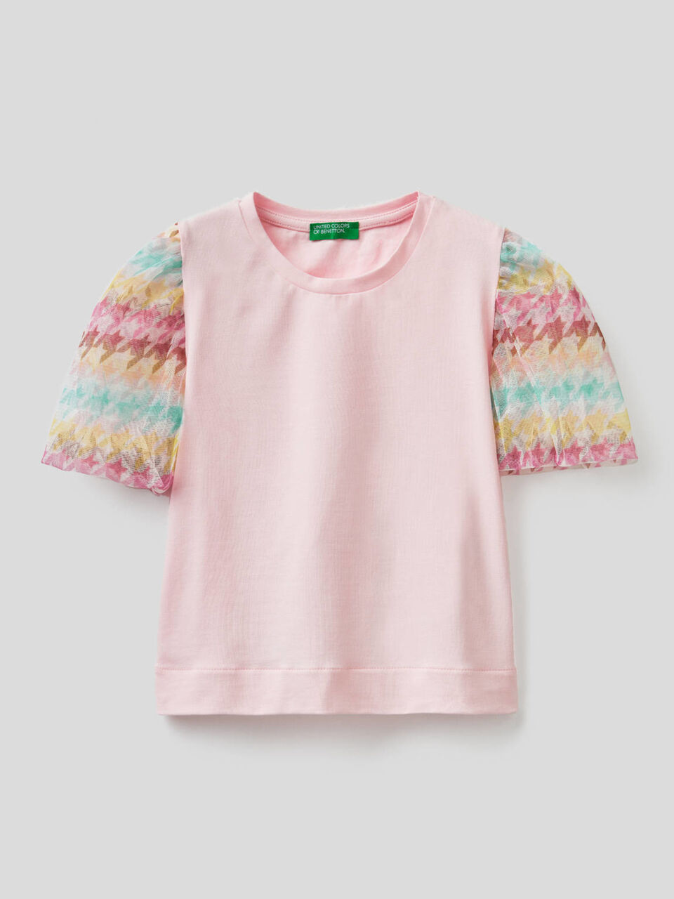 T-shirt con manica in tulle image number 1