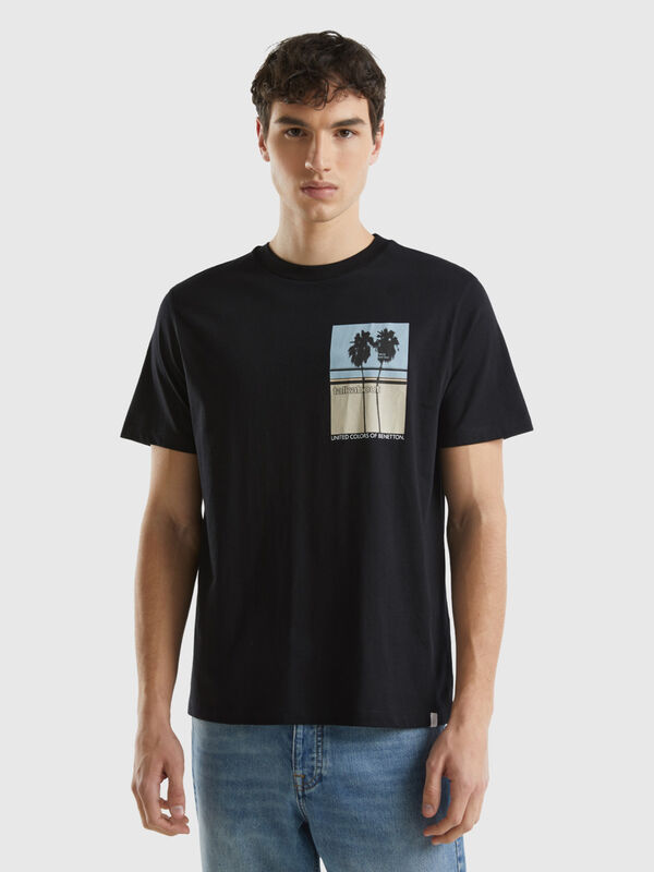 T-shirt con stampa in cotone bio Uomo