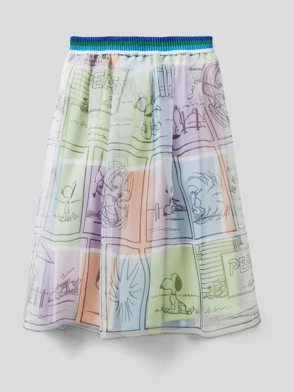 Gonna ampia con strato in chiffon image number 2