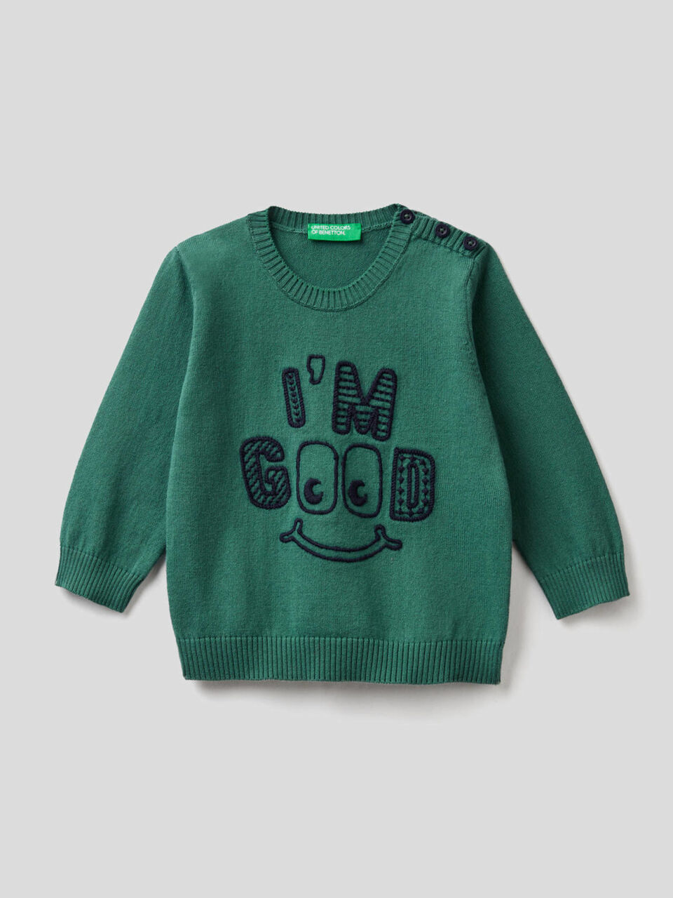 Maglioncino 100% cotone con ricamo image number 1