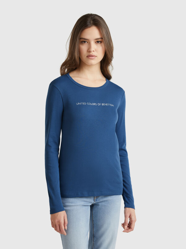 T-shirt avio a manica lunga 100% cotone Donna