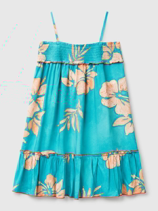 Vestito fluido con stampa fiori Bambina