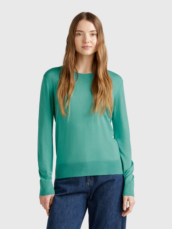 Maglia manica lunga in misto seta Donna