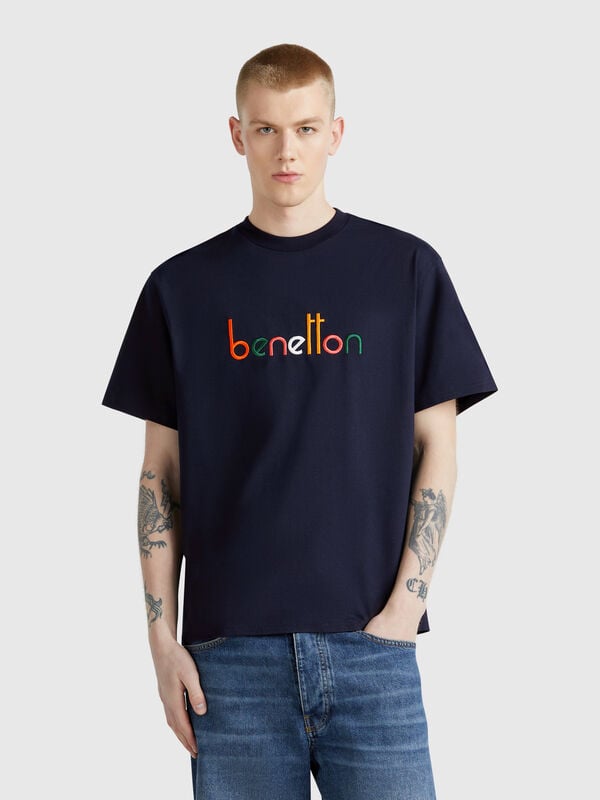 T-shirt over fit con ricamo logo Uomo