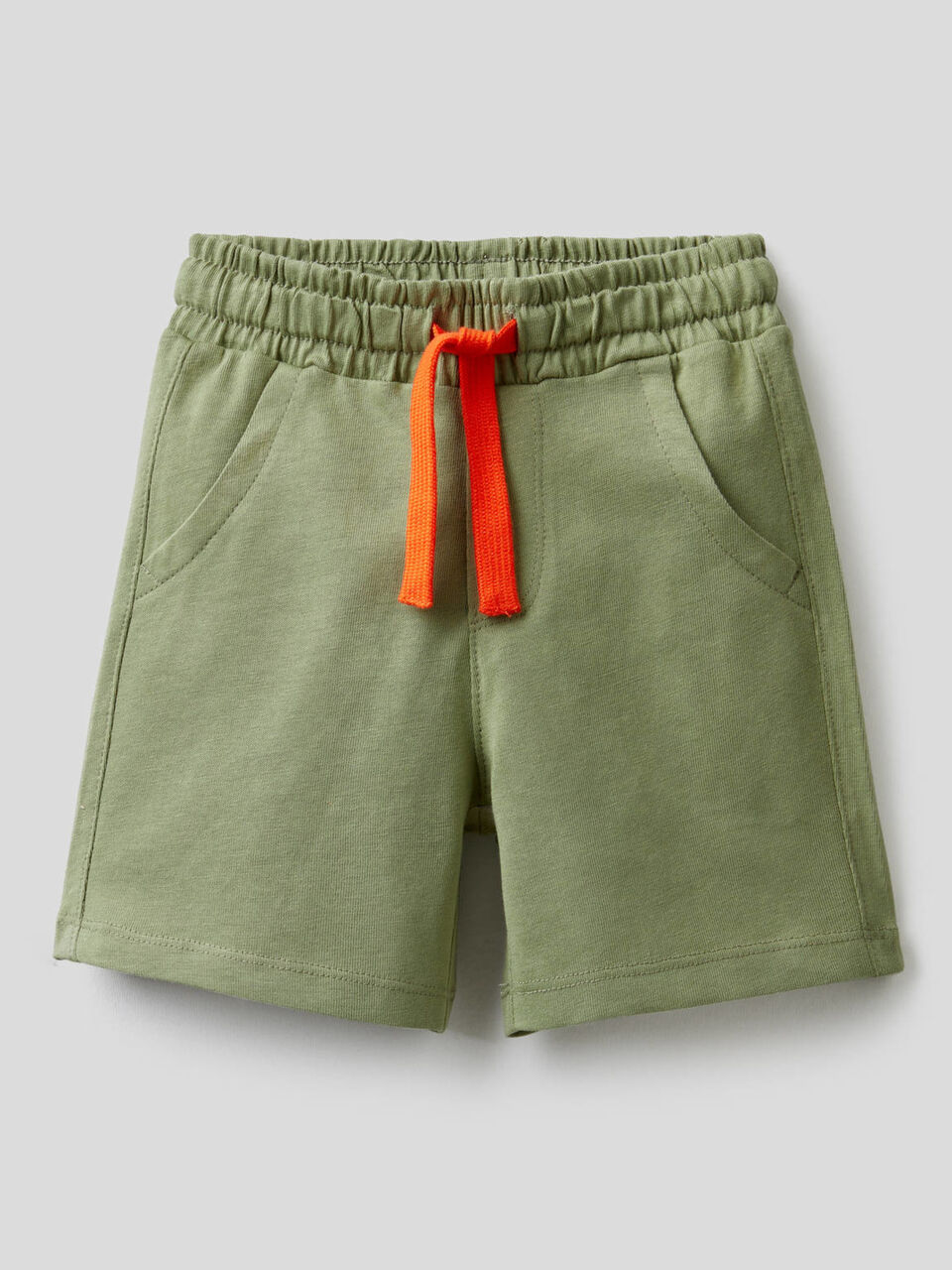 Shorts tinta unita in puro cotone image number 1