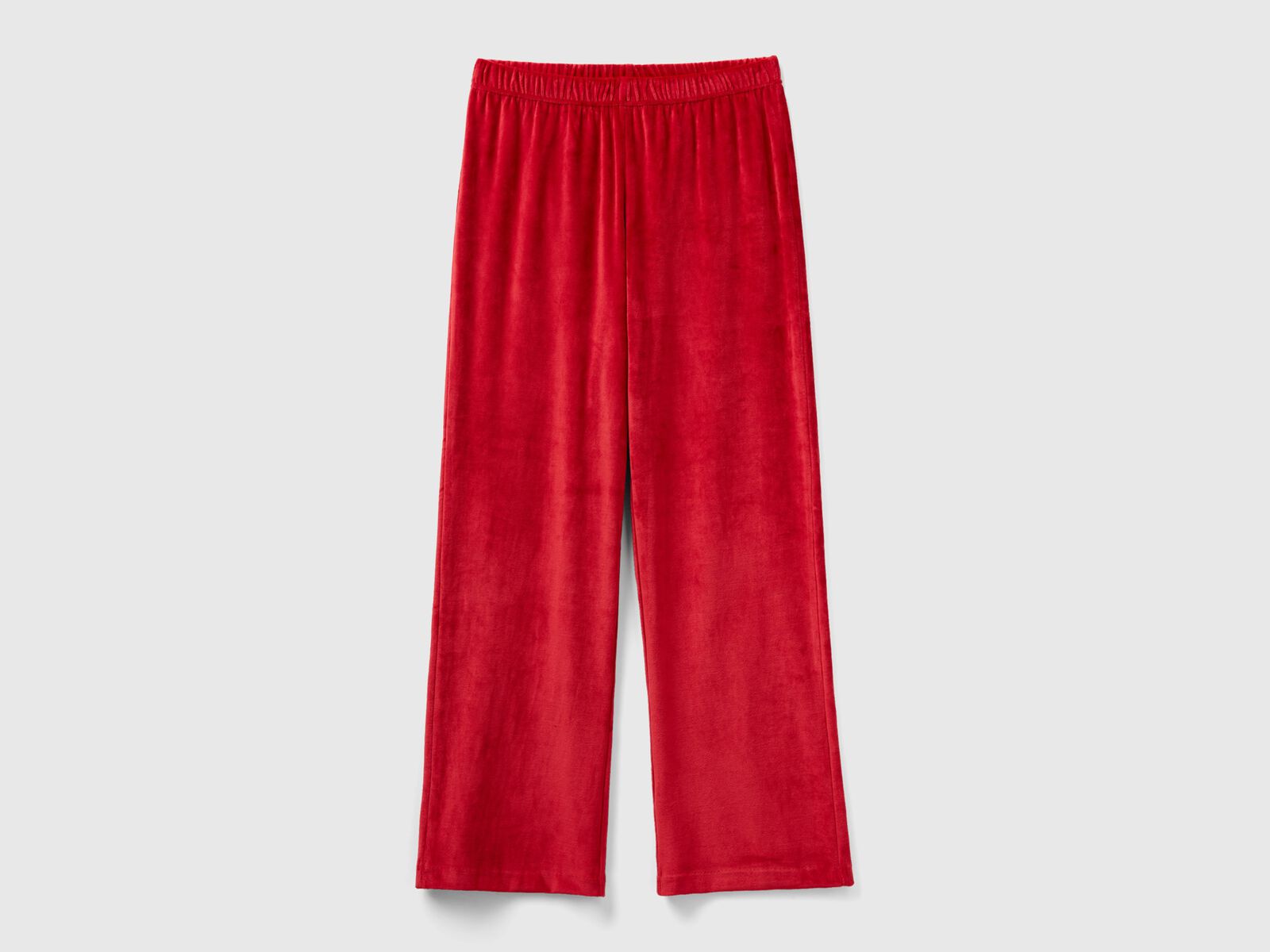 Pantaloni palazzo in velour Rosso Donna