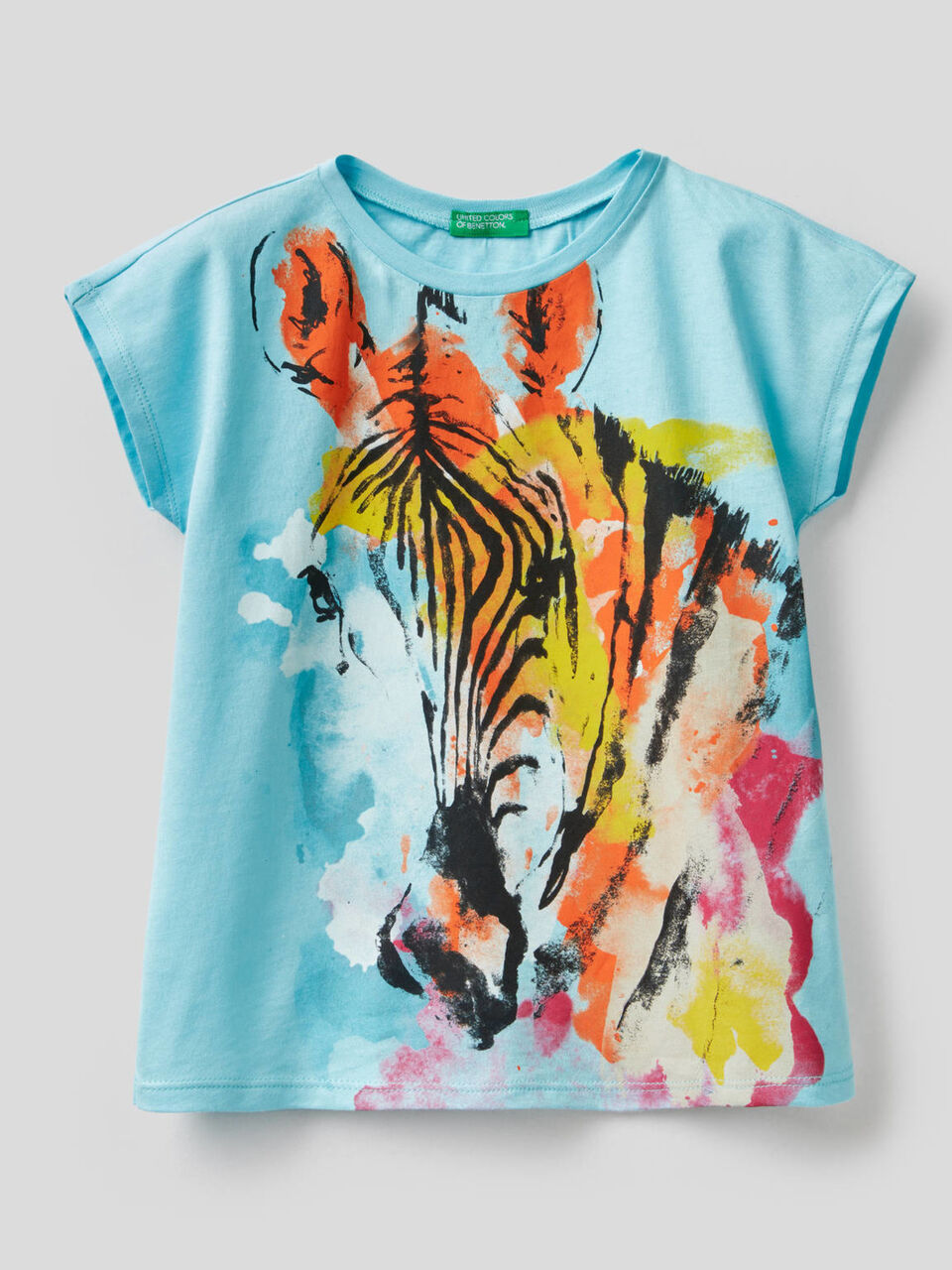 T-shirt con stampa zebra multicolor image number 1