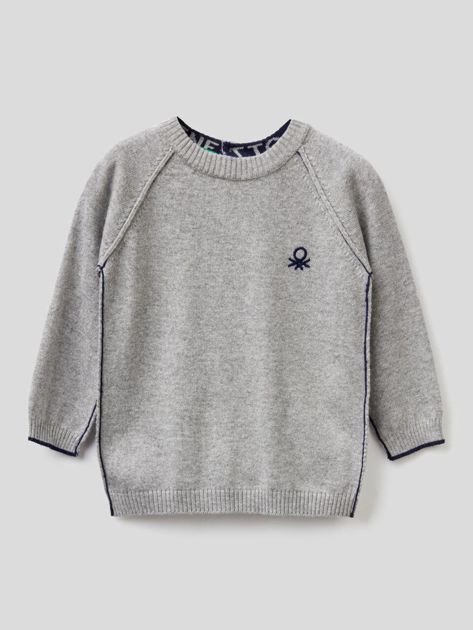 Maglia girocollo con manica raglan image number 1
