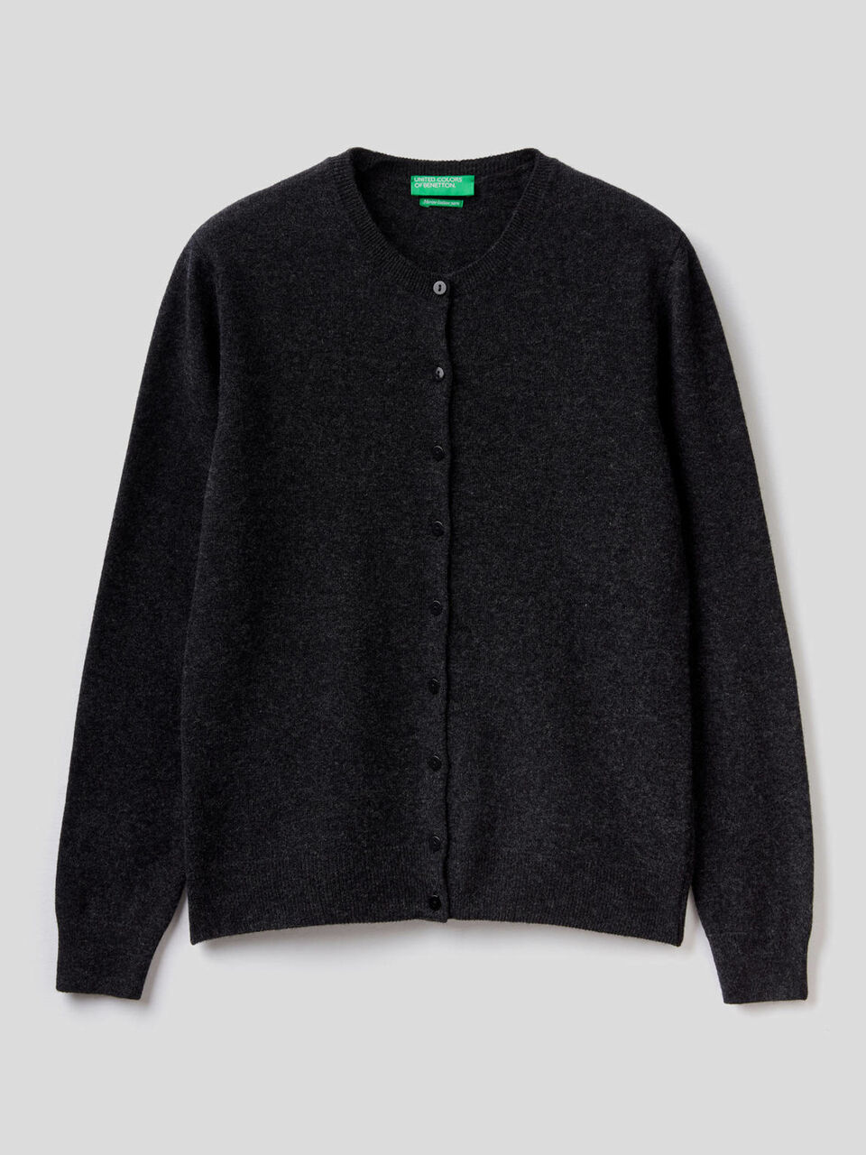 Cardigan girocollo in pura lana vergine image number 1