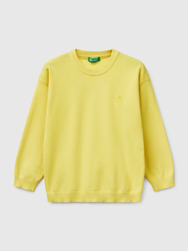 Maglioncino in puro cotone con logo Bambino