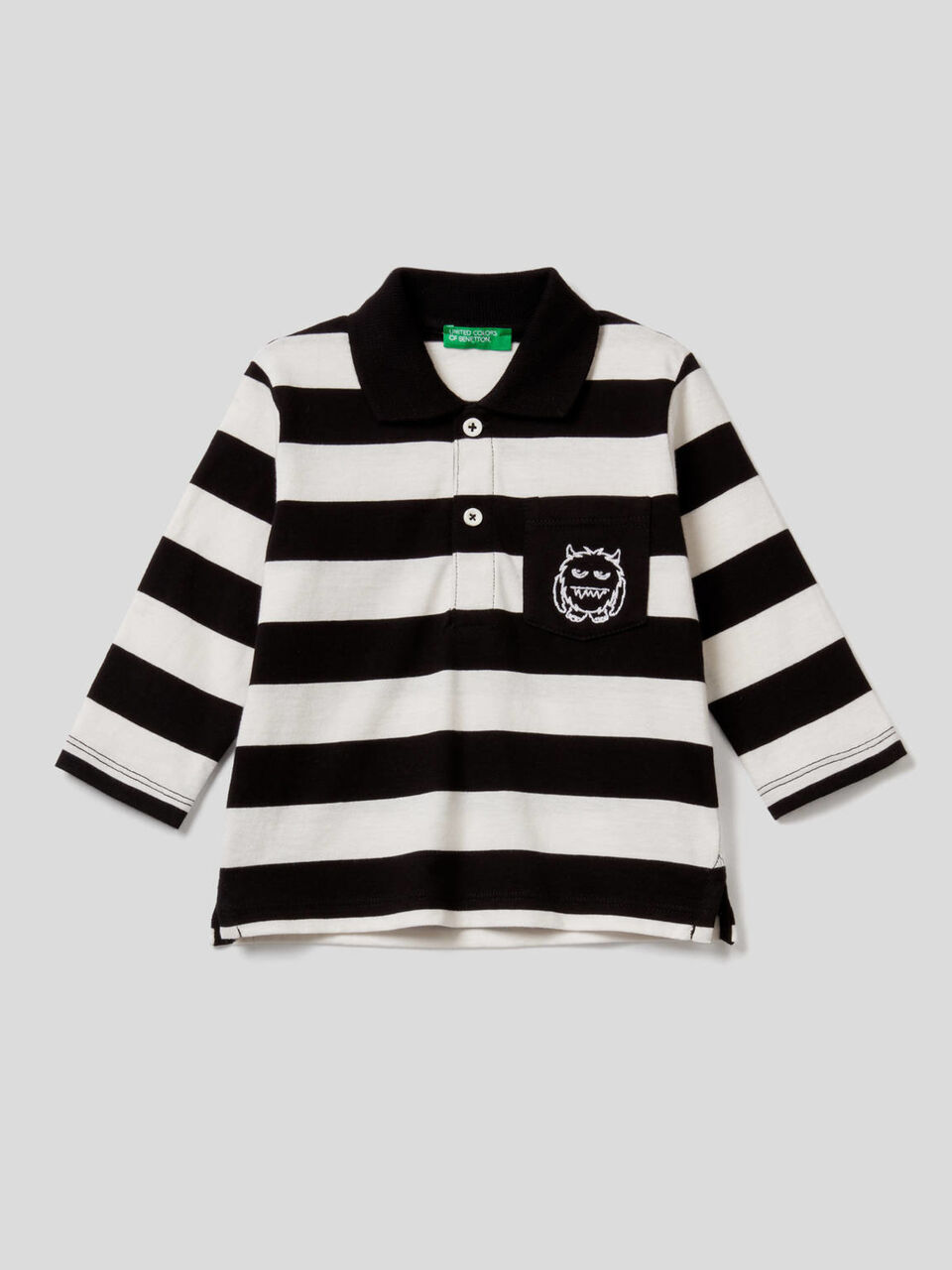 Polo a righe in 100% cotone image number 1