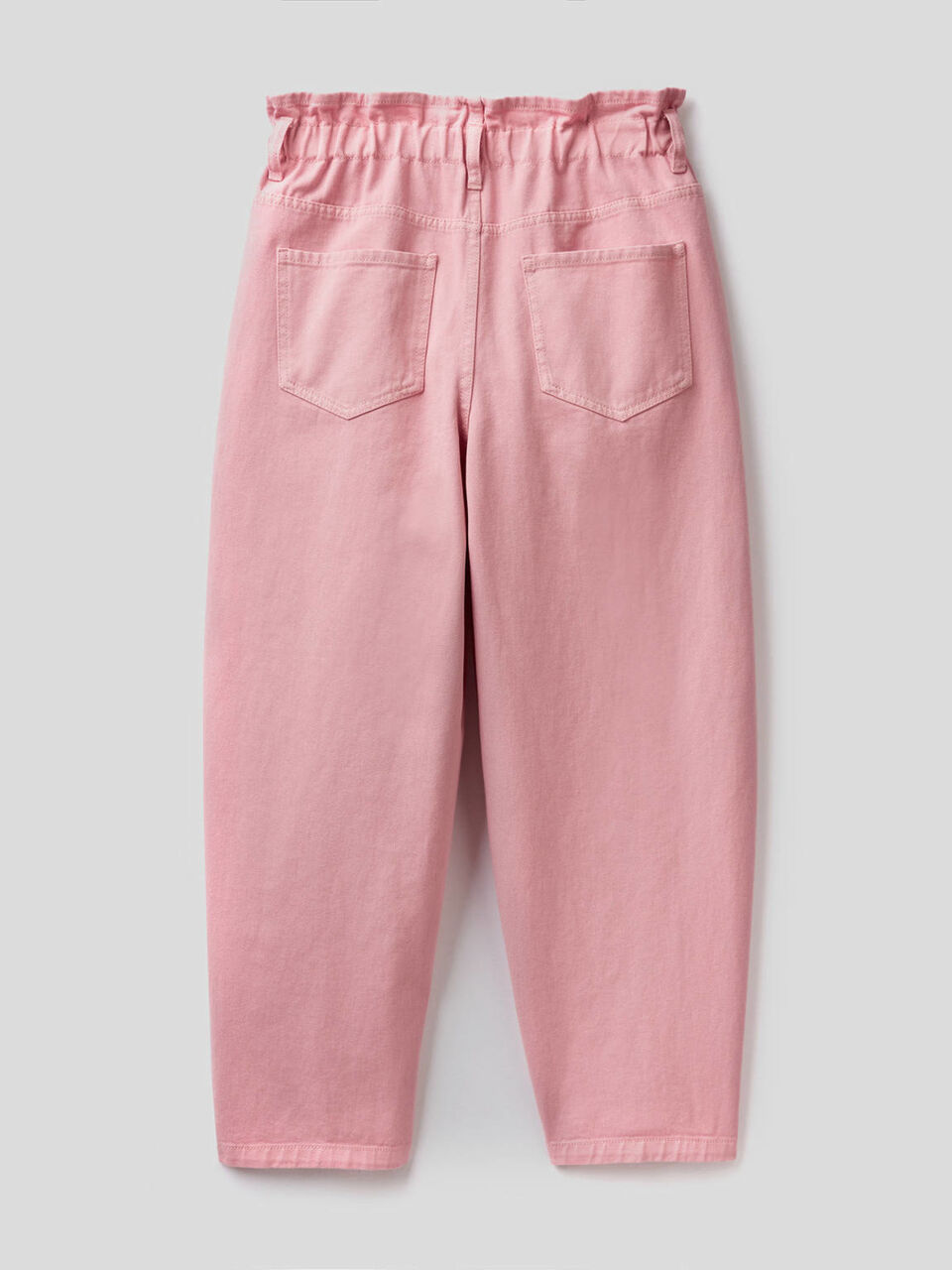 Pantaloni a vita alta in 100% cotone image number null