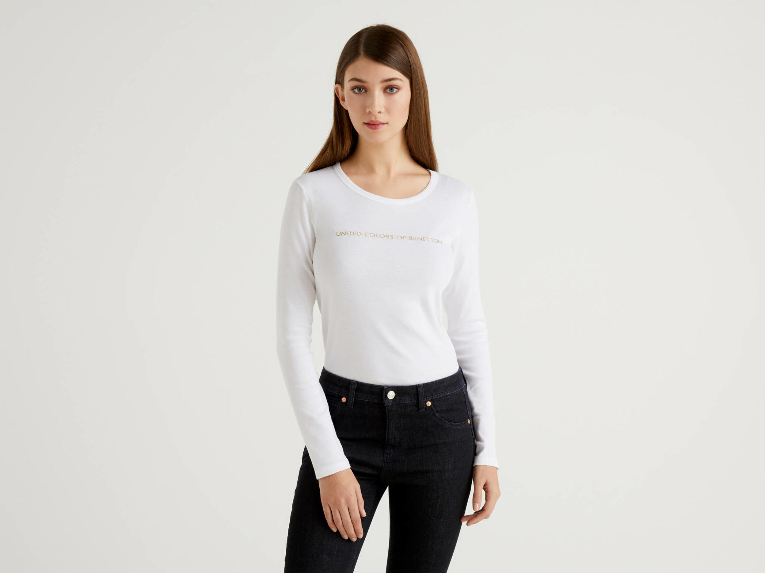 T shirt manica lunga benetton on sale