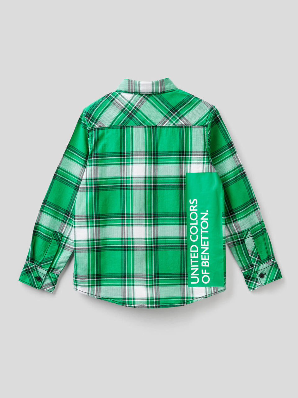 Camicia a quadri in 100% cotone image number 2