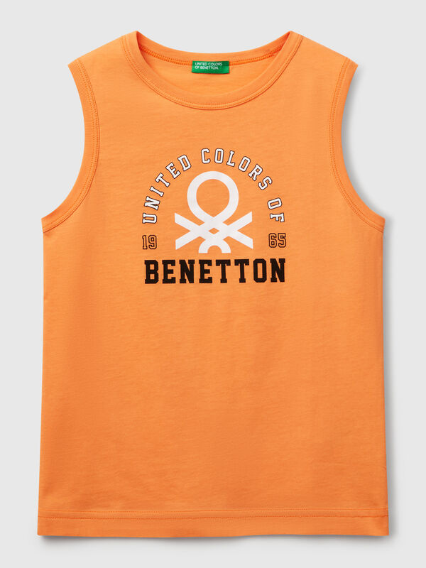 Canotta 100% cotone bio con logo Bambino