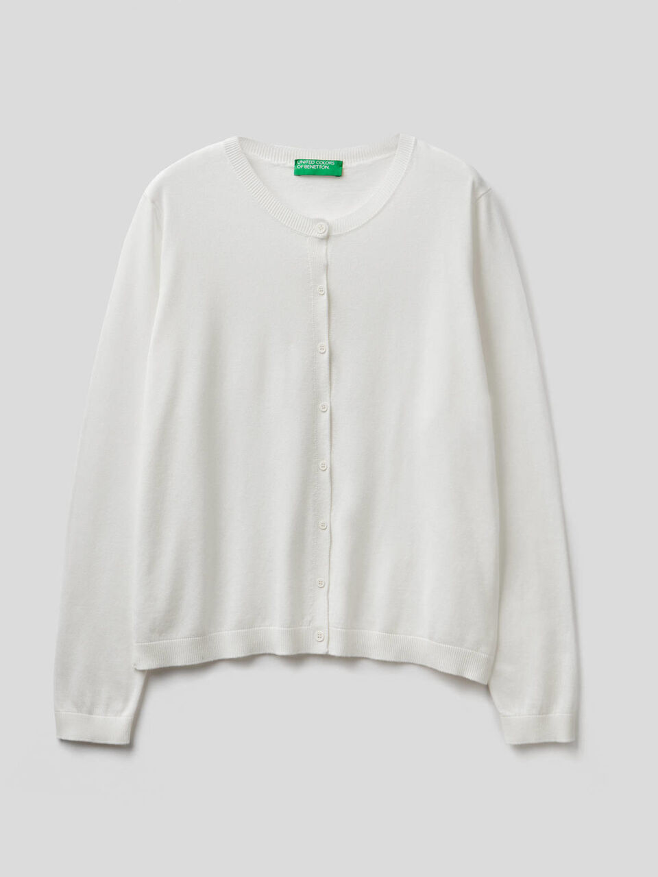 Cardigan girocollo in misto cotone image number 1