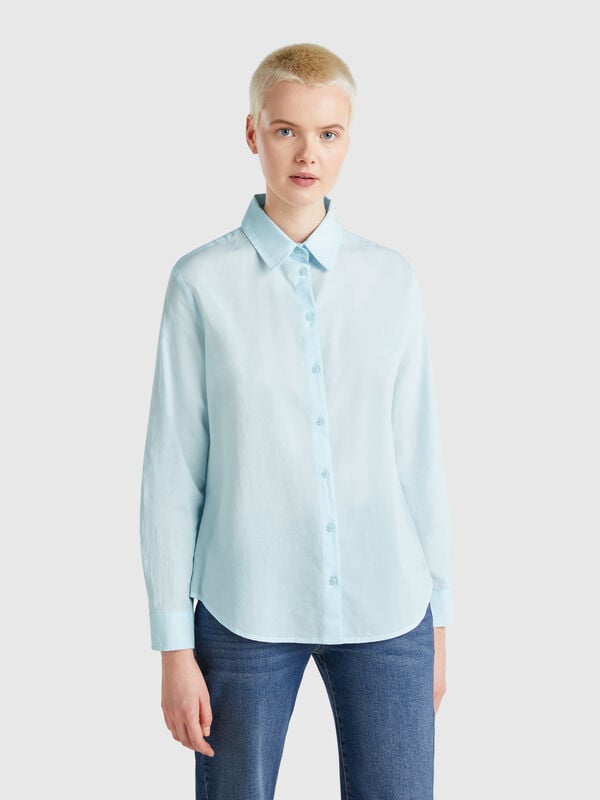 Camicia regular fit in cotone leggero Donna