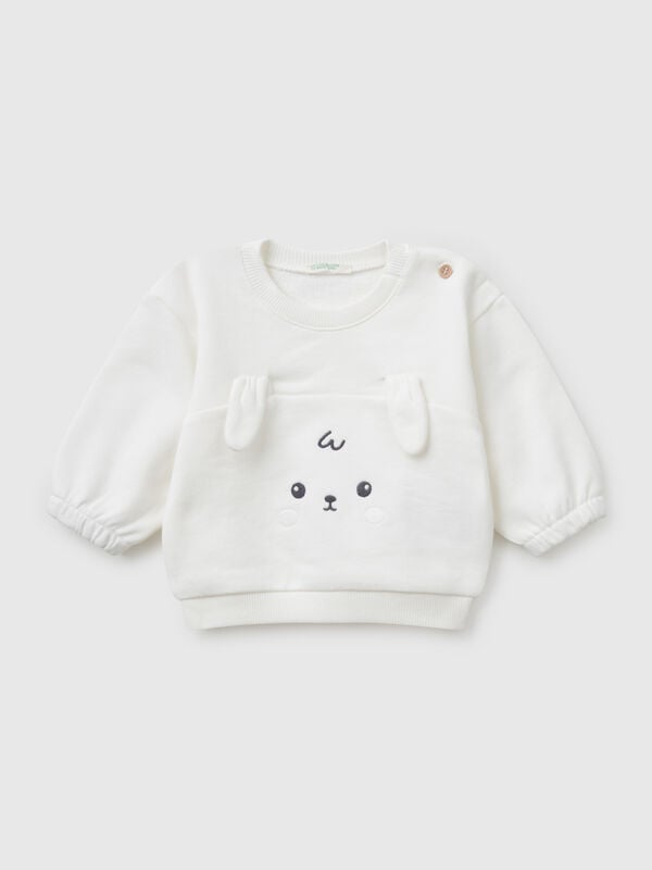 Felpa con ricamo e patch in cotone  Baby