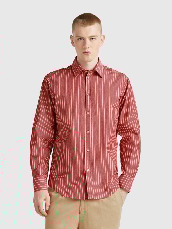 Camicia a righe regular fit Uomo