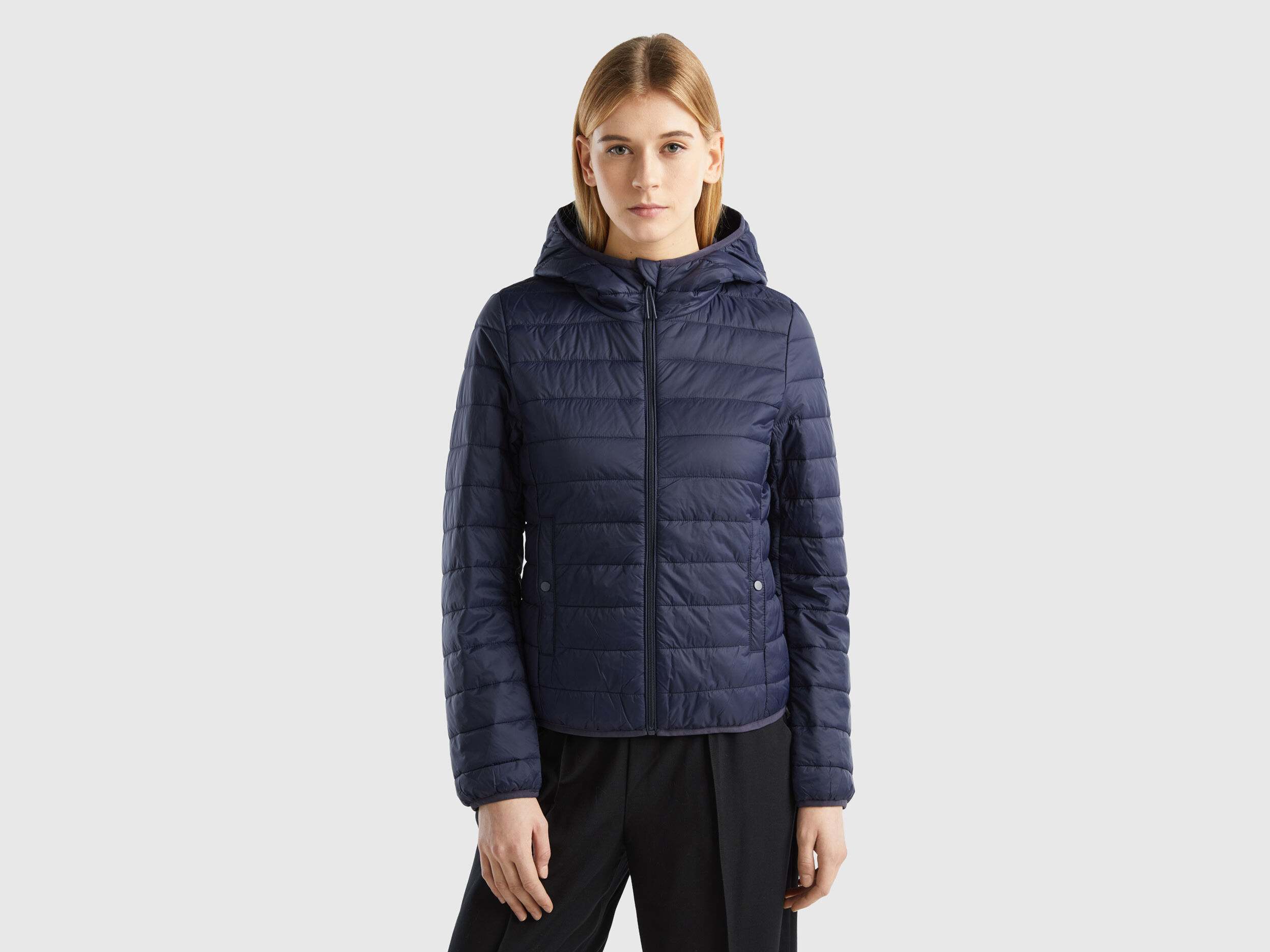 Giubbino imbottito con ovatta riciclata Blu Scuro Benetton