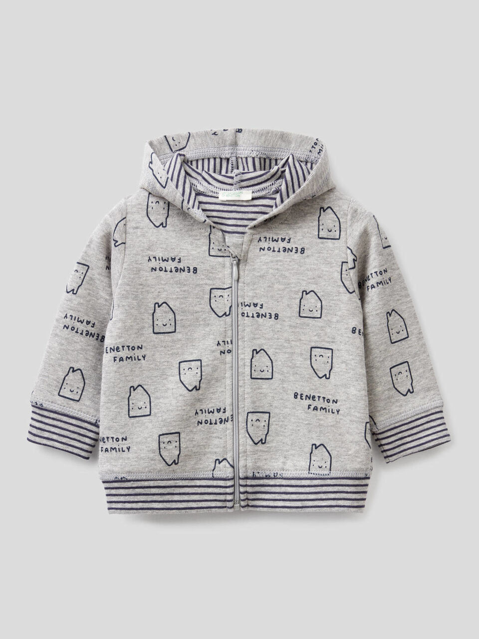 Felpa con cappuccio in cotone bio stretch image number 1