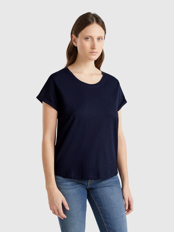 T-shirt manica corta in cotone leggero Donna
