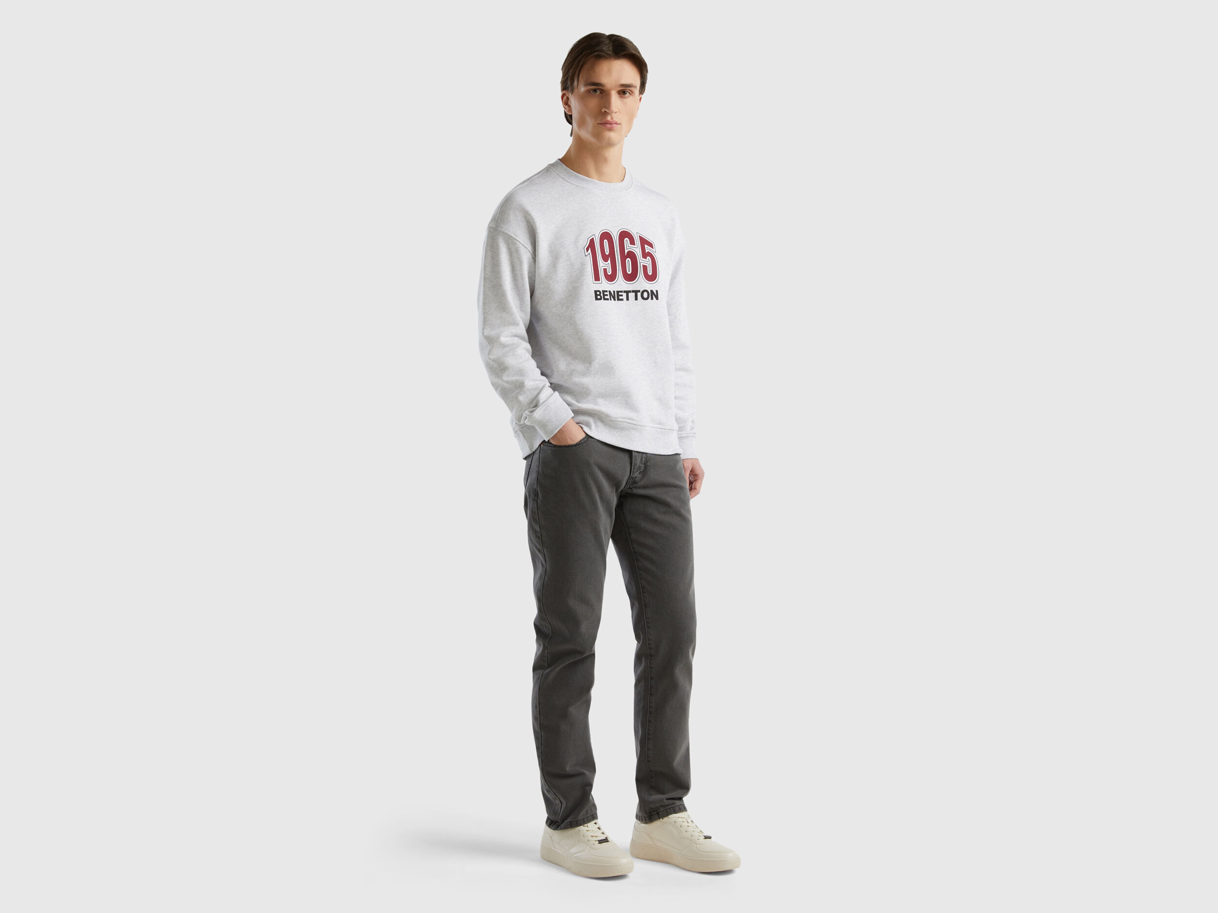 Jeans straight fit Grigio Scuro Uomo Benetton