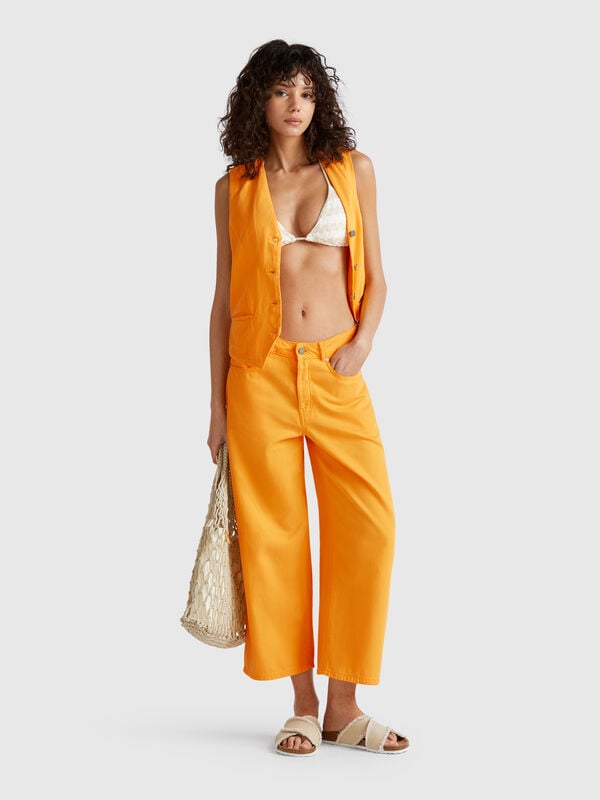 Pantaloni gialli cinque tasche Donna