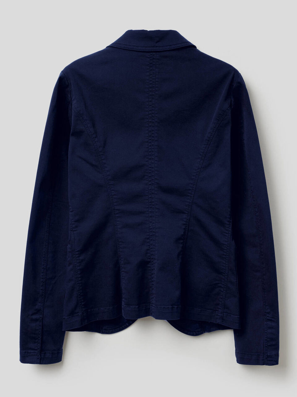 Blazer sciancrato in cotone stretch image number 2