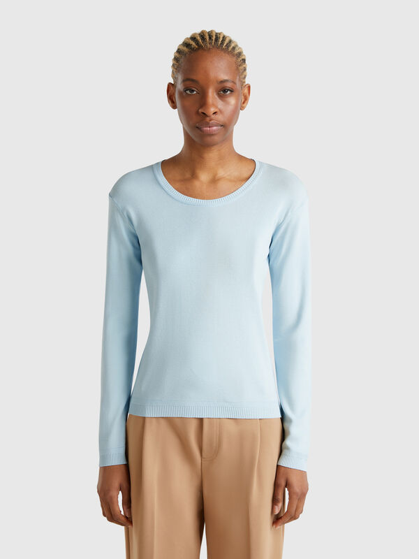 Maglia girocollo in puro cotone Donna