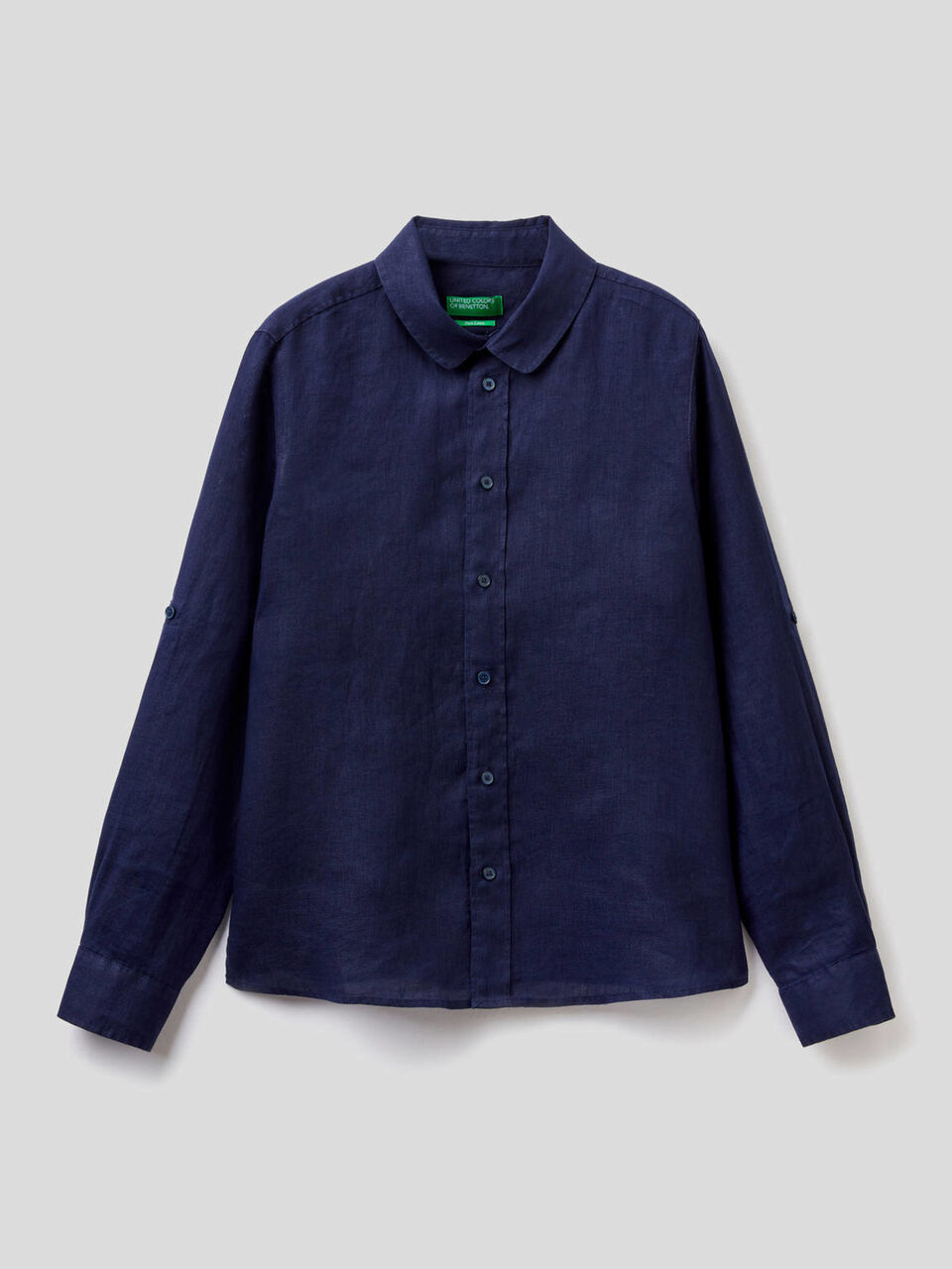 Camicia a manica lunga in puro lino image number 1