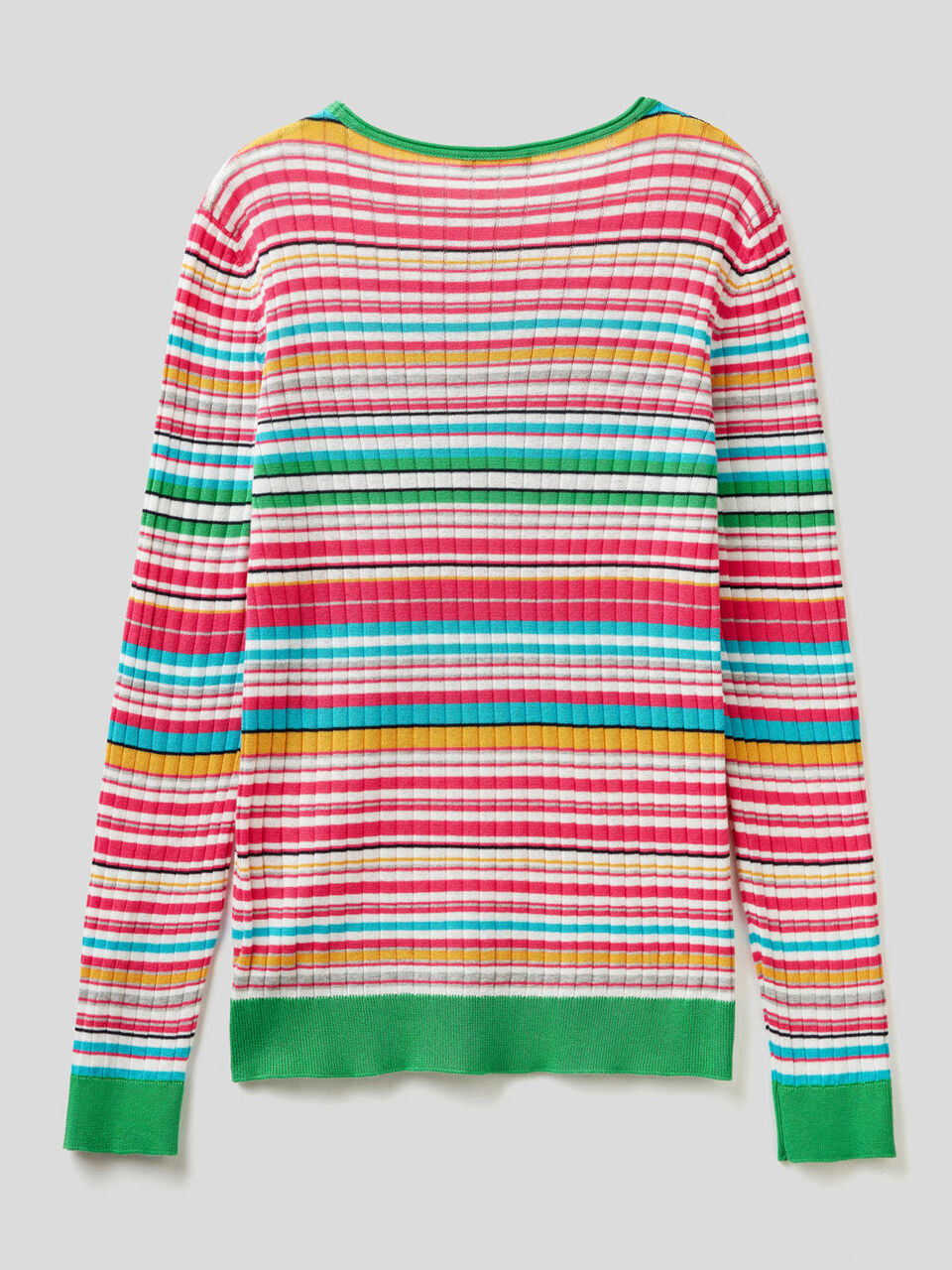 Maglia 100% cotone a righe multicolor image number 2