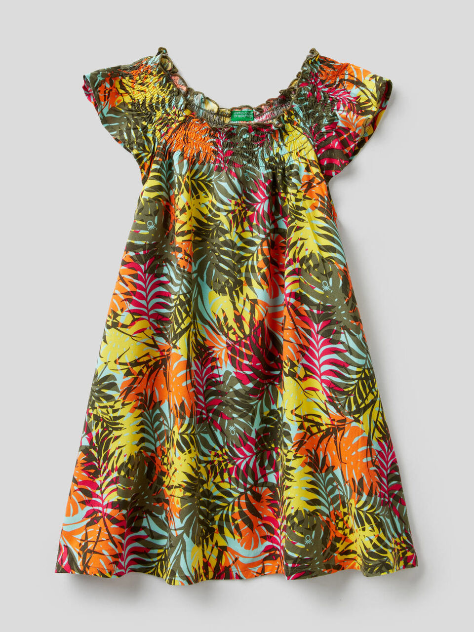 Vestito svasato fantasia foliage image number 1